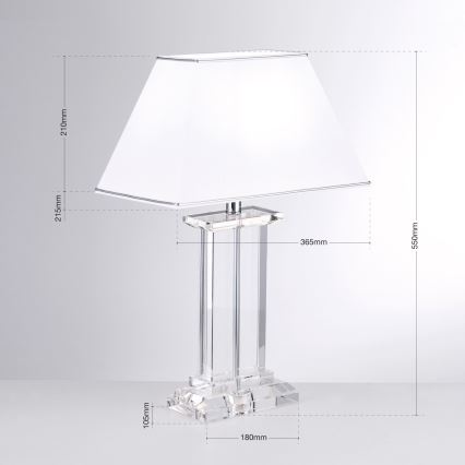 Kristallist laualamp VERONIQUE 1xE27/60W/230V valge/läbipaistev