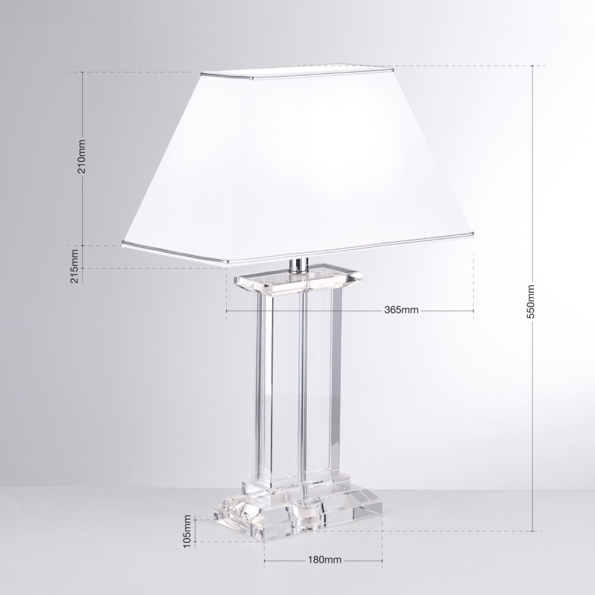 Kristallist laualamp VERONIQUE 1xE27/60W/230V valge/läbipaistev