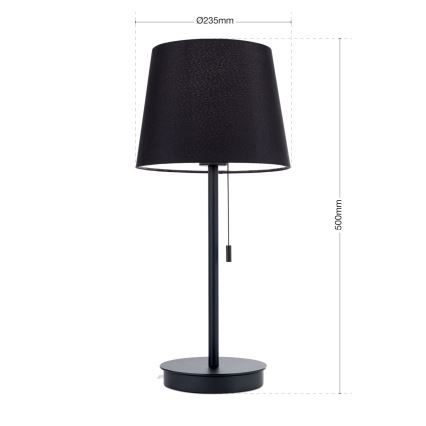 Laualamp USB pordiga LUDWIG 1xE27/40W/230V 50 cm must