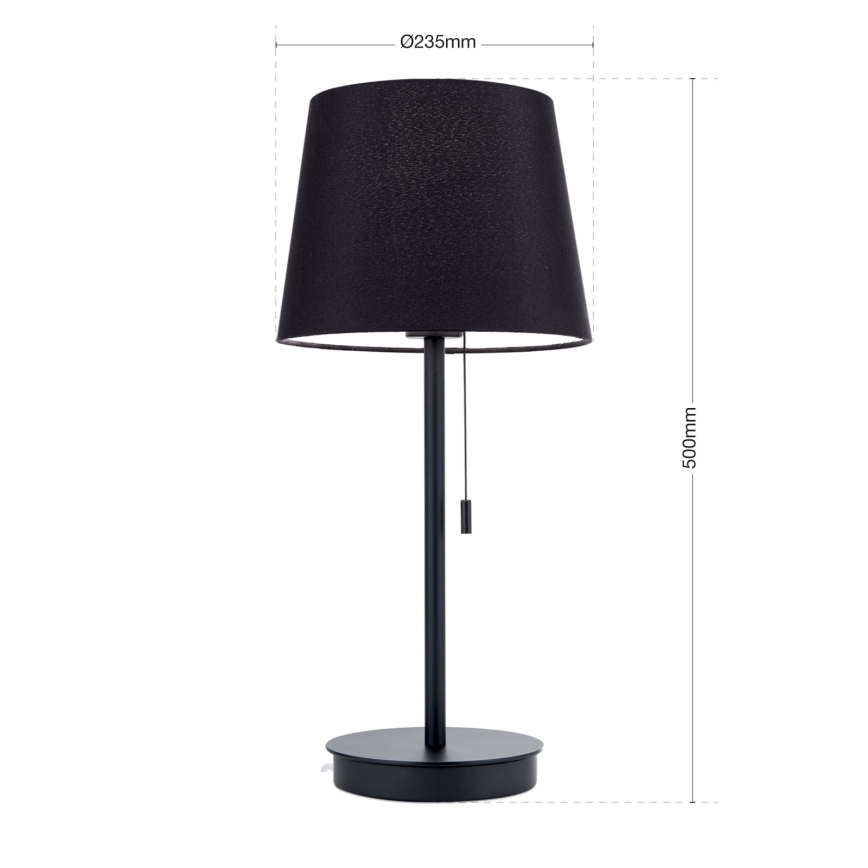 Laualamp USB pordiga LUDWIG 1xE27/40W/230V 50 cm must