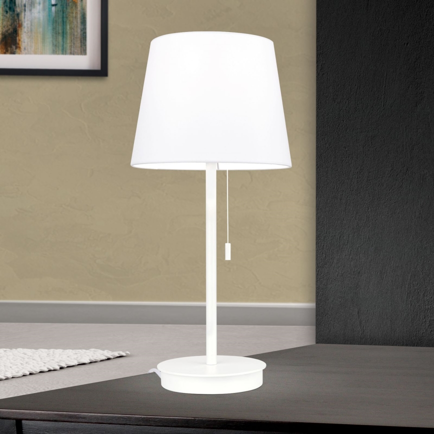 Laualamp USB pordiga LUDWIG 1xE27/40W/230V 50 cm valge