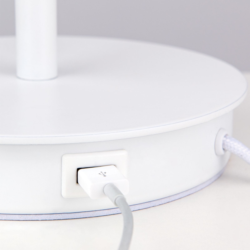 Laualamp USB pordiga LUDWIG 1xE27/40W/230V 50 cm valge