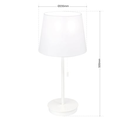 Laualamp USB pordiga LUDWIG 1xE27/40W/230V 50 cm valge