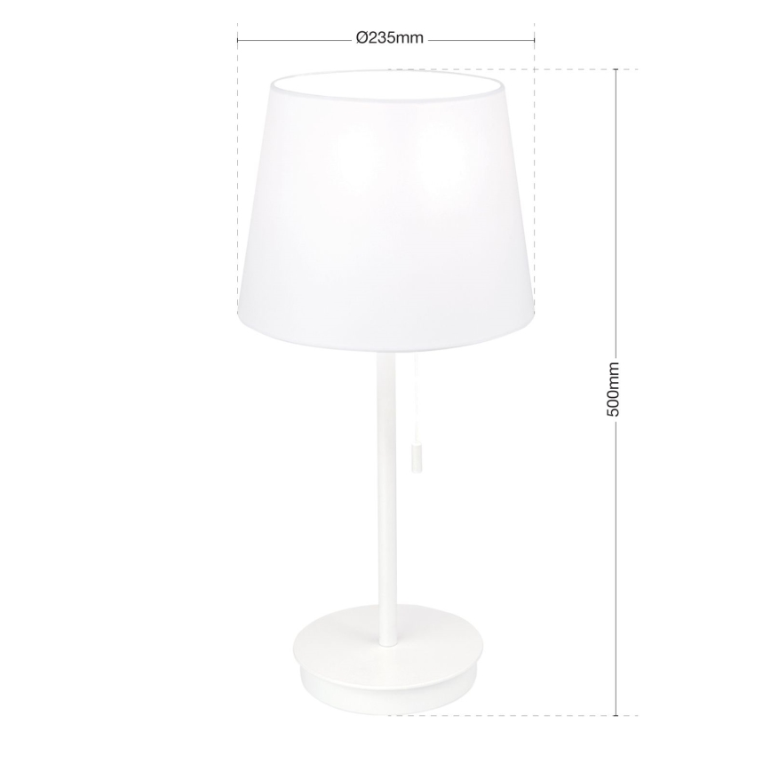 Laualamp USB pordiga LUDWIG 1xE27/40W/230V 50 cm valge