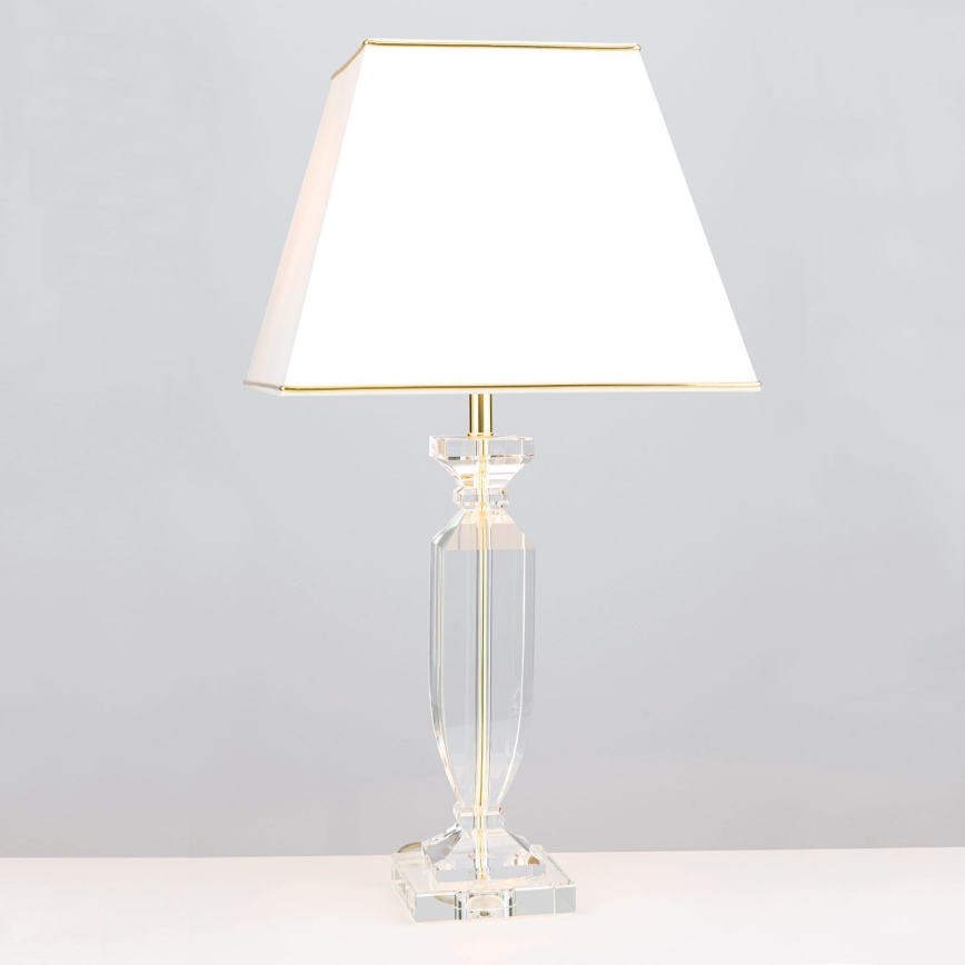 Kristallist laualamp POKAL 1xE27/60W/230V kreemikas/läbipaistev