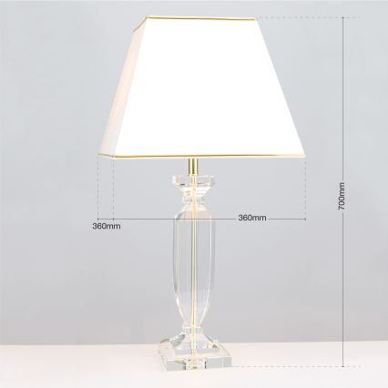 Kristallist laualamp POKAL 1xE27/60W/230V kreemikas/läbipaistev