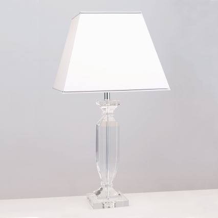 Kristallist laualamp POKAL 1xE27/60W/230V valge/läbipaistev