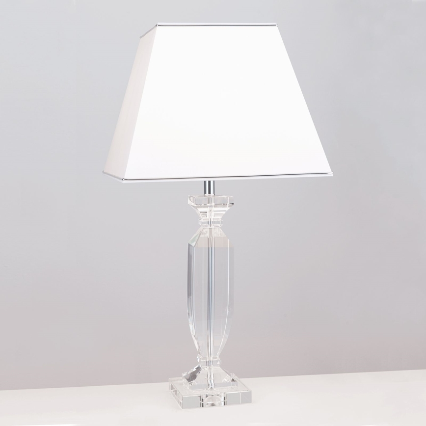 Kristallist laualamp POKAL 1xE27/60W/230V valge/läbipaistev