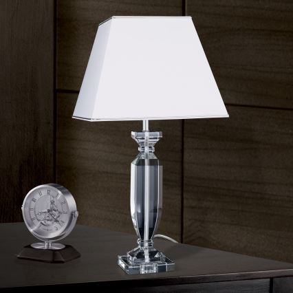 Kristallist laualamp POKAL 1xE27/60W/230V valge/läbipaistev