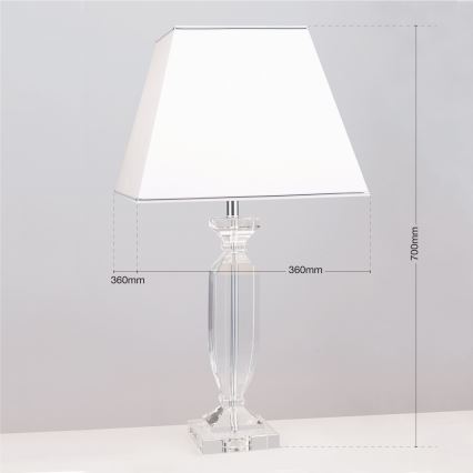 Kristallist laualamp POKAL 1xE27/60W/230V valge/läbipaistev