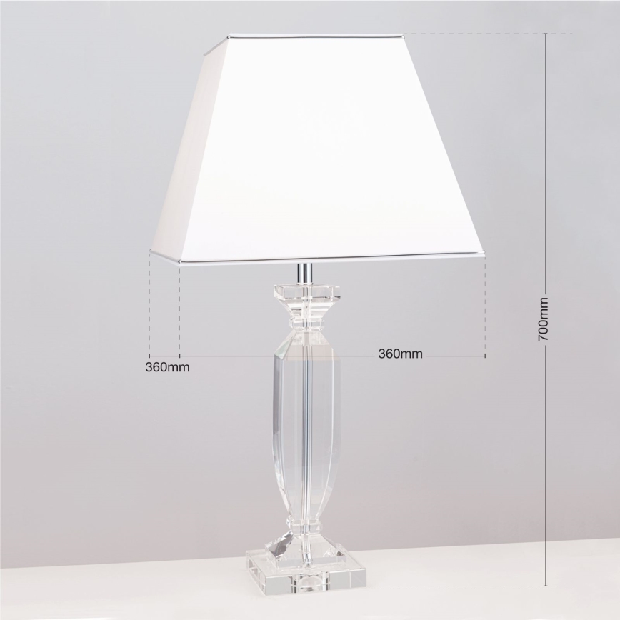 Kristallist laualamp POKAL 1xE27/60W/230V valge/läbipaistev
