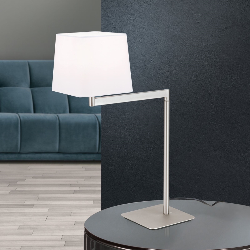 Laualamp CARLTON 1xE27/40W/230V valge/matt kroom