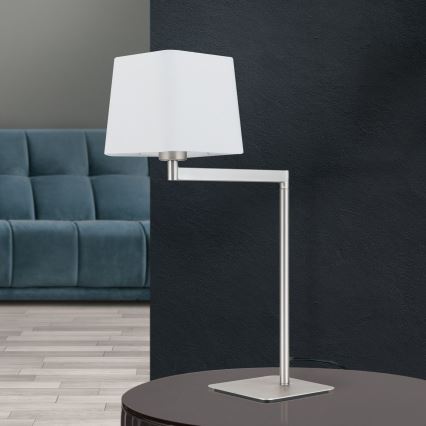 Laualamp CARLTON 1xE27/40W/230V valge/matt kroom