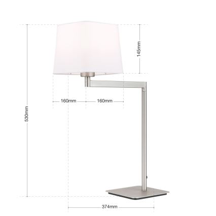 Laualamp CARLTON 1xE27/40W/230V valge/matt kroom