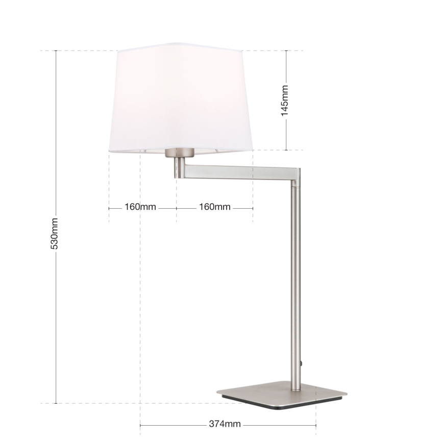 Laualamp CARLTON 1xE27/40W/230V valge/matt kroom