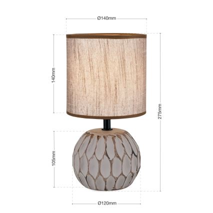 Laualamp PINIA 1xE14/25W/230V keeramika beež/hall