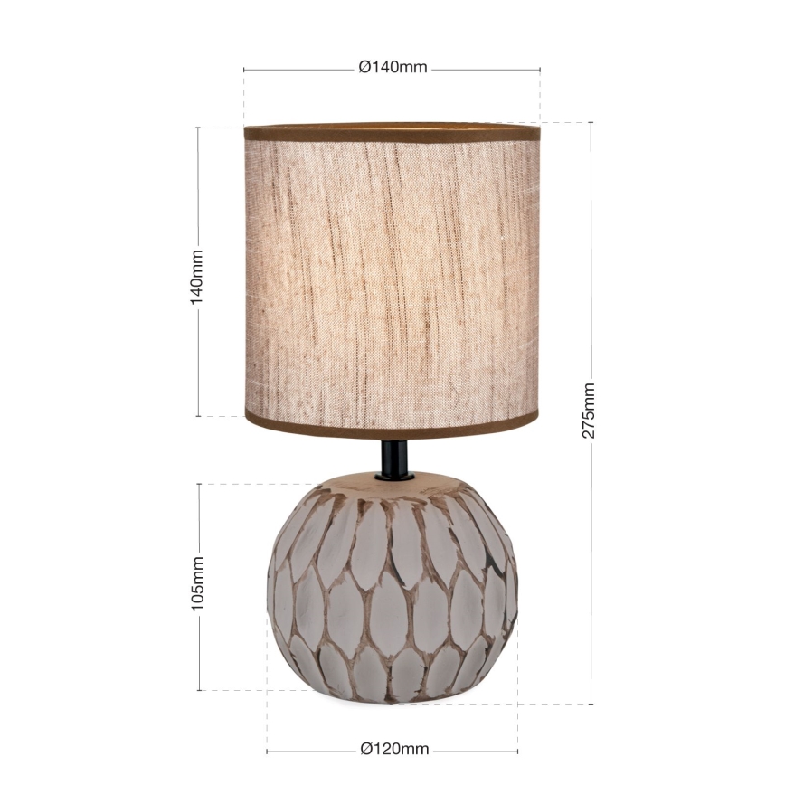 Laualamp PINIA 1xE14/25W/230V keeramika beež/hall
