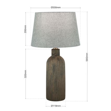 Laualamp ORCHID 1xE27/40W/230V keeramika pruun/hall