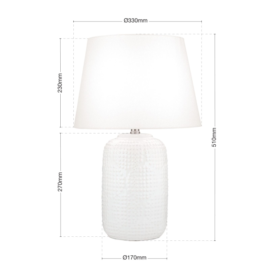 Laualamp CORAL 1xE27/40W/230V keeramika/valge
