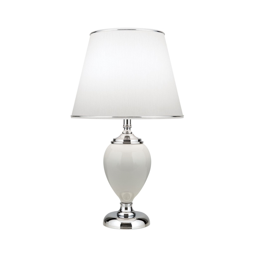 Laualamp OVUM 1xE27/40W/230V 48 cm keeramika valge/läikiv kroom