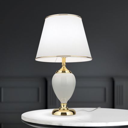 Laualamp OVUM 1xE27/40W/230V 48 cm keeramika valge/kuldne