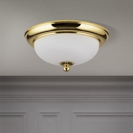 Laelamp EMPIRA 2xE14/40W/230V läbimõõt 26,5 cm kuldne