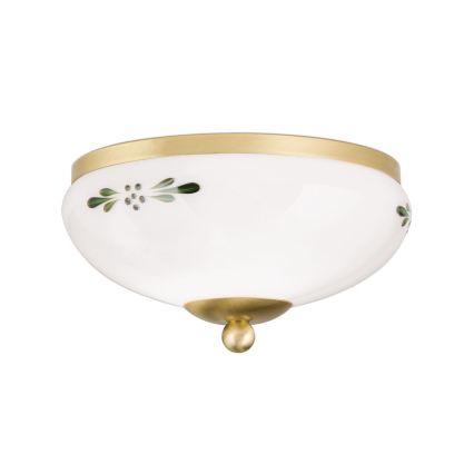 Orion - Laelamp LANDHAUS 1xE27/60W/230V läbimõõt 21 cm messing/valge/roheline