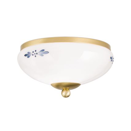 Orion - laelamp LANDHAUS 1xE27/60W/230V läbimõõt 21 cm messing/valge/sinine