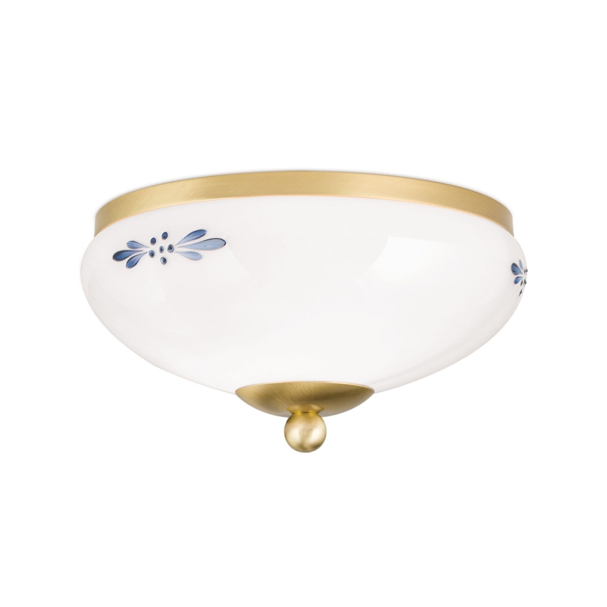Orion - laelamp LANDHAUS 1xE27/60W/230V läbimõõt 21 cm messing/valge/sinine