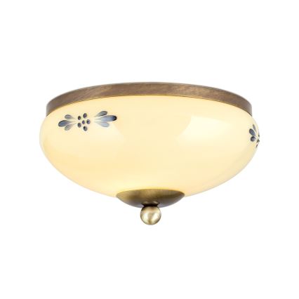 Orion - Laelamp LANDHAUS 1xE27/60W/230V Ø 21 cm pronks/beež/sinine