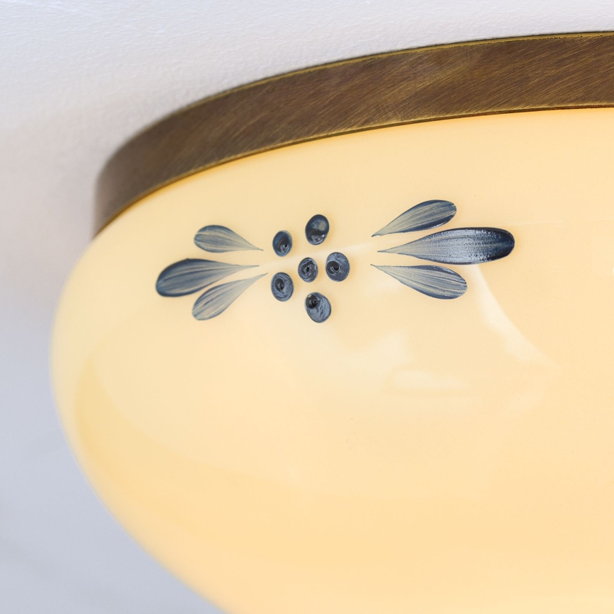 Orion - Laelamp LANDHAUS 1xE27/60W/230V Ø 21 cm pronks/beež/sinine