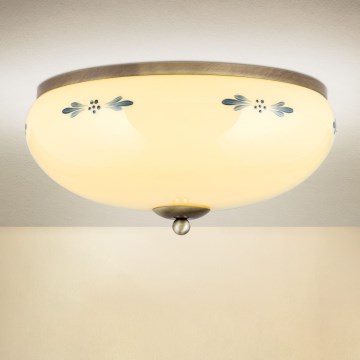 Orion - LANDHAUS laelamp 3xE27/60W/230V, läbimõõt 35 cm, pronks/beež/sinine