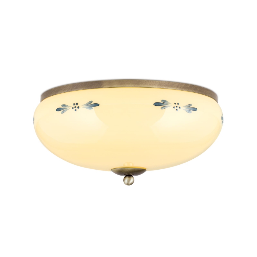 Orion - LANDHAUS laelamp 3xE27/60W/230V, läbimõõt 35 cm, pronks/beež/sinine