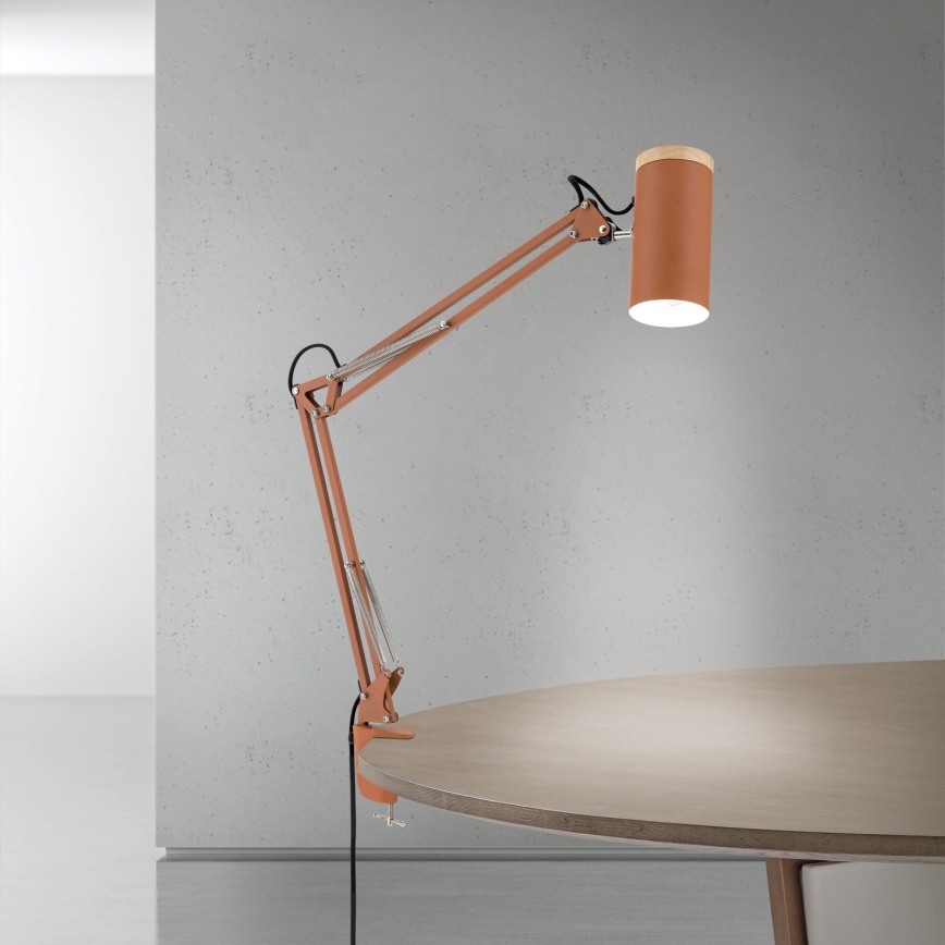 Laualamp kinnitusklambriga GILI 1xE27/40W/230V telliskivipunane