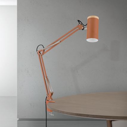 Laualamp kinnitusklambriga GILI 1xE27/40W/230V telliskivipunane