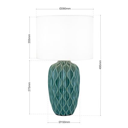 Laualamp TORTUGA 1xE27/40W/230V roheline/valge