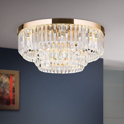 LED Hämardatav kristallist laevalgusti PRISM LED/80W/230V d. 55 cm 24K kuldne