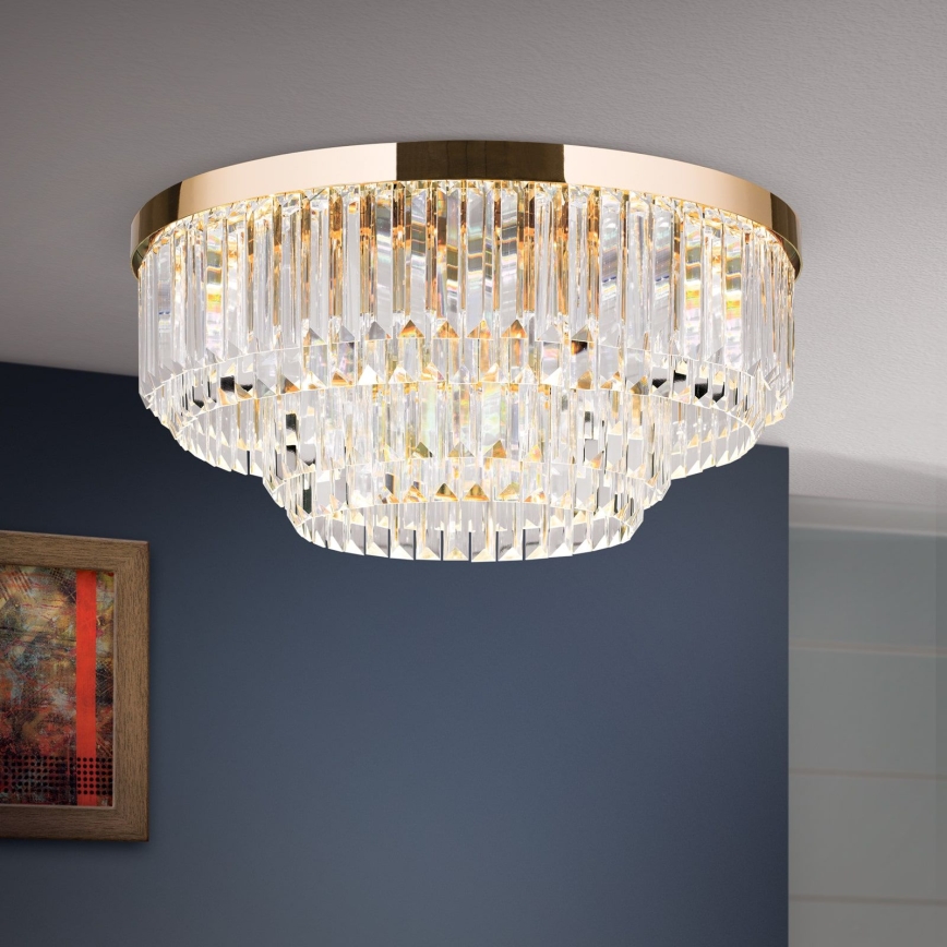 LED Hämardatav kristallist laevalgusti PRISM LED/80W/230V d. 55 cm 24K kuldne