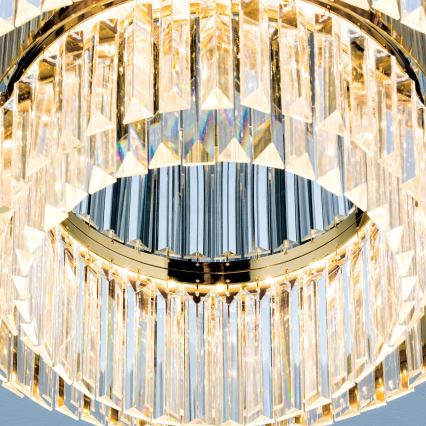 LED Hämardatav kristallist laevalgusti PRISM LED/80W/230V d. 55 cm 24K kuldne
