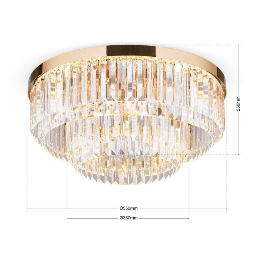LED Hämardatav kristallist laevalgusti PRISM LED/80W/230V d. 55 cm 24K kuldne