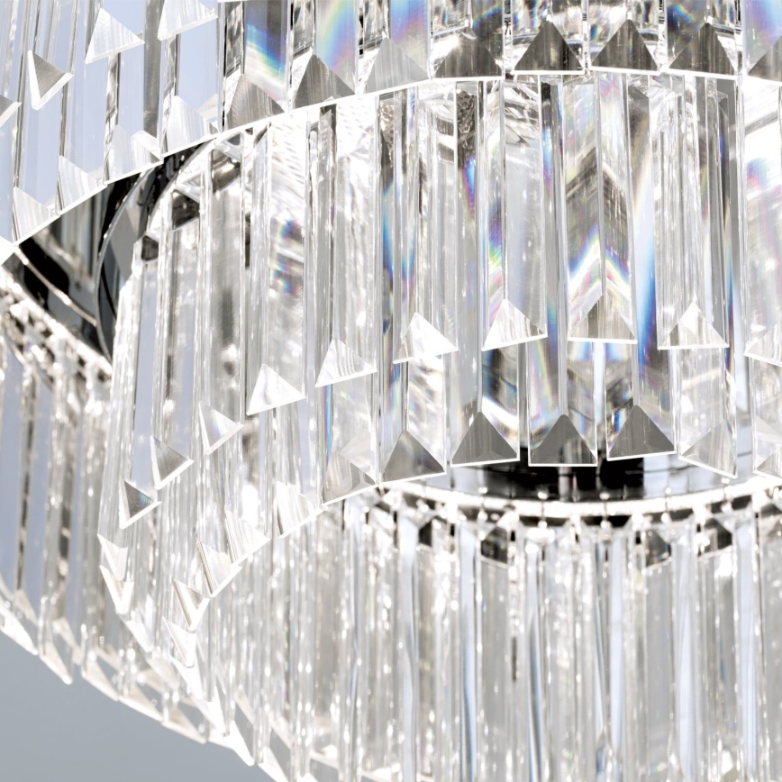 LED Hämardatav kristallist laevalgusti PRISM LED/80W/230V d. 55 cm läikiv kroom