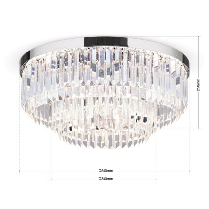 LED Hämardatav kristallist laevalgusti PRISM LED/80W/230V d. 55 cm läikiv kroom