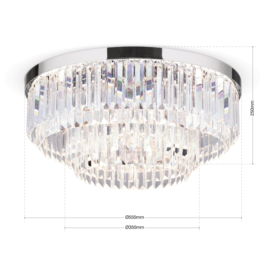 LED Hämardatav kristallist laevalgusti PRISM LED/80W/230V d. 55 cm läikiv kroom