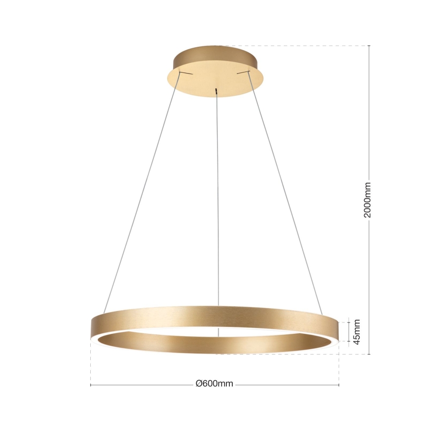 KOLK LED hämardatav rippvalgusti LED/60W/230V 2700/3000/4000K läbimõõt 60 cm kuldne