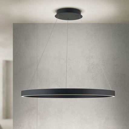 Hämardatav LED-rippvalgusti kaabliga KOLK LED/80W/230V 2700/3000/4000K läbimõõt 80 cm must