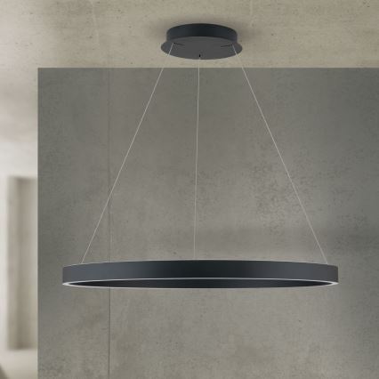 Hämardatav LED-rippvalgusti kaabliga KOLK LED/80W/230V 2700/3000/4000K läbimõõt 80 cm must