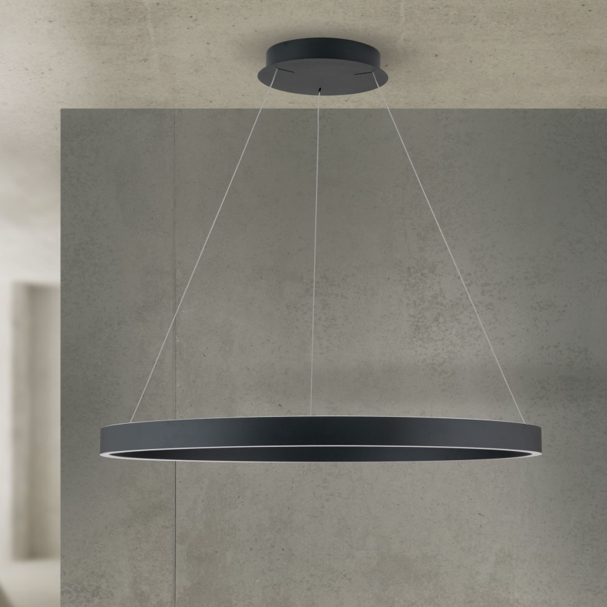 Hämardatav LED-rippvalgusti kaabliga KOLK LED/80W/230V 2700/3000/4000K läbimõõt 80 cm must
