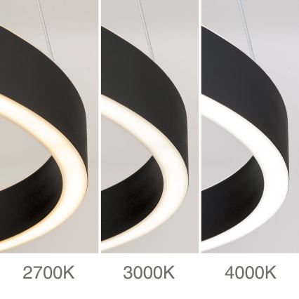 Hämardatav LED-rippvalgusti kaabliga KOLK LED/80W/230V 2700/3000/4000K läbimõõt 80 cm must