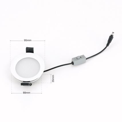 LED hämardatav vannitoa süvistatud laevalgusti OFFICE LED/10W/230V 3000/4000/6000K läbimõõt 9,5 cm UGR19 IP44 valge