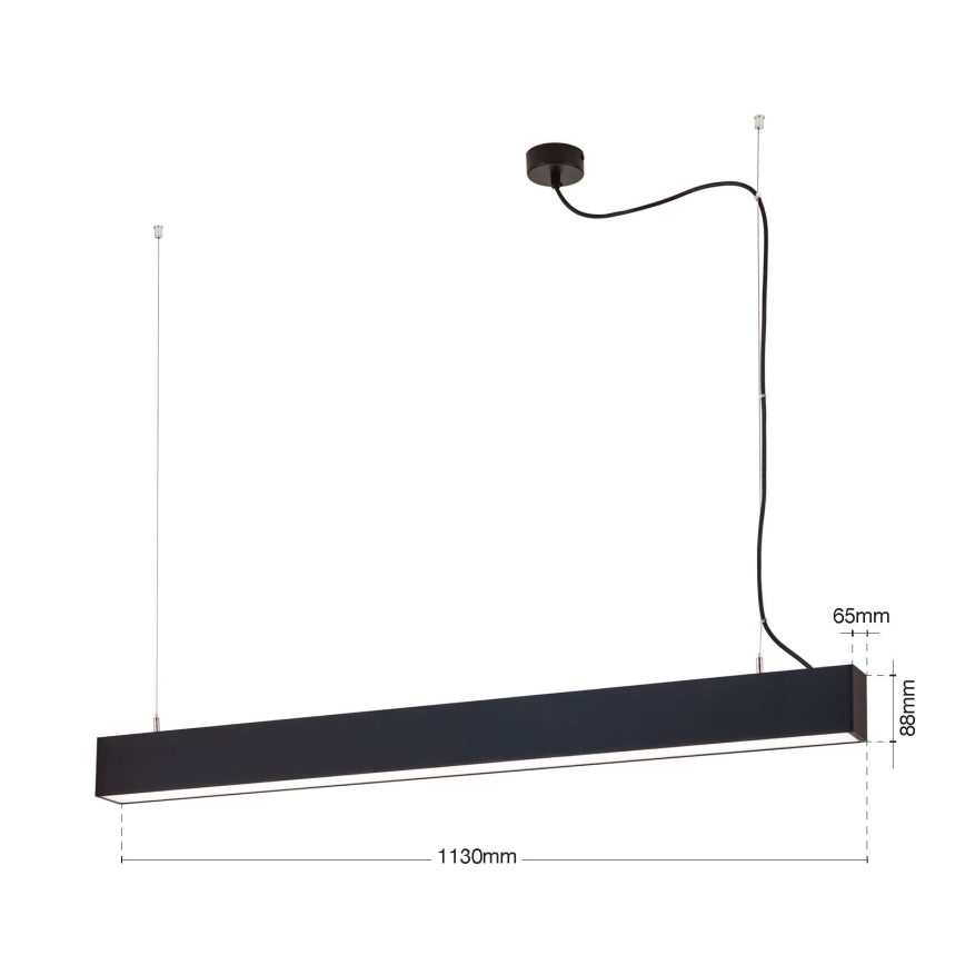 LED lae- ja riputusvalgusti 2-ühes PALKKI LED/38W/230V 3000/4000/5000K must
